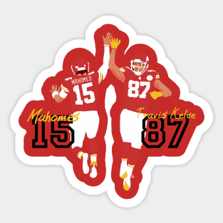 Mahomes 15 x Travis Kelce 87 Sticker